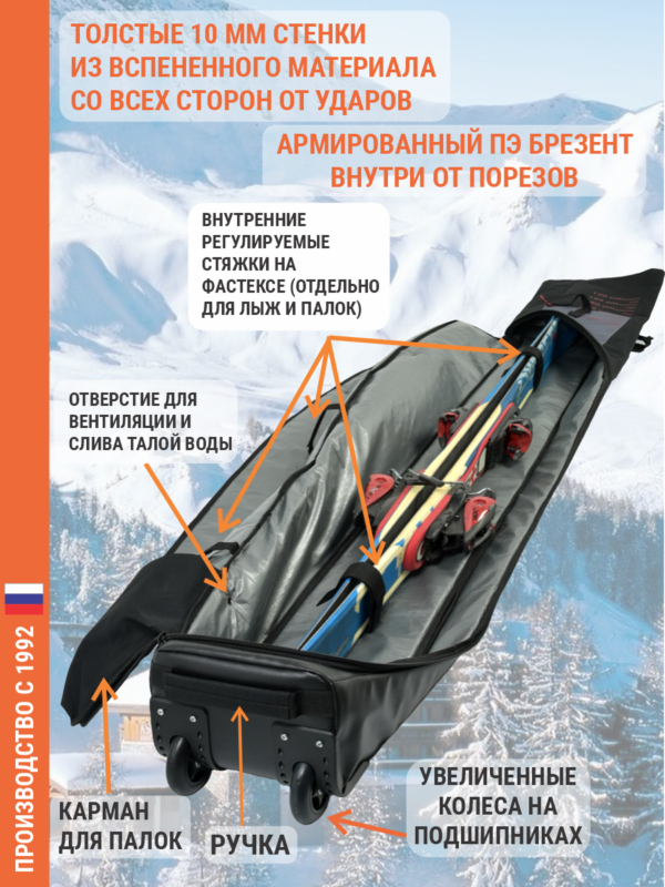 25090511-178 (3) 25090511-178 ЧЕХОЛ ДЛЯ ГОРНЫХ ЛЫЖ НА КОЛЕСАХ