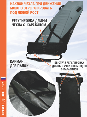 25090511-329 ЧЕХОЛ ДЛЯ ГОРНЫХ ЛЫЖ НА КОЛЕСАХ